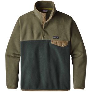 Patagonia Olive & Dark Green Snap-Button Fleece Pullover